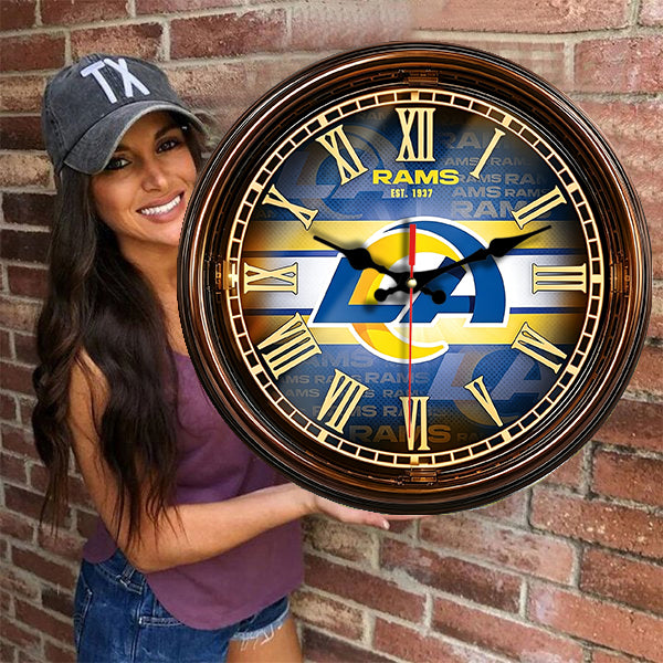 Los Angeles Rams Wooden Wall Clock