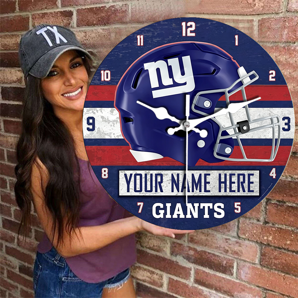New York Giants Personalized Custom Round Wall Clock