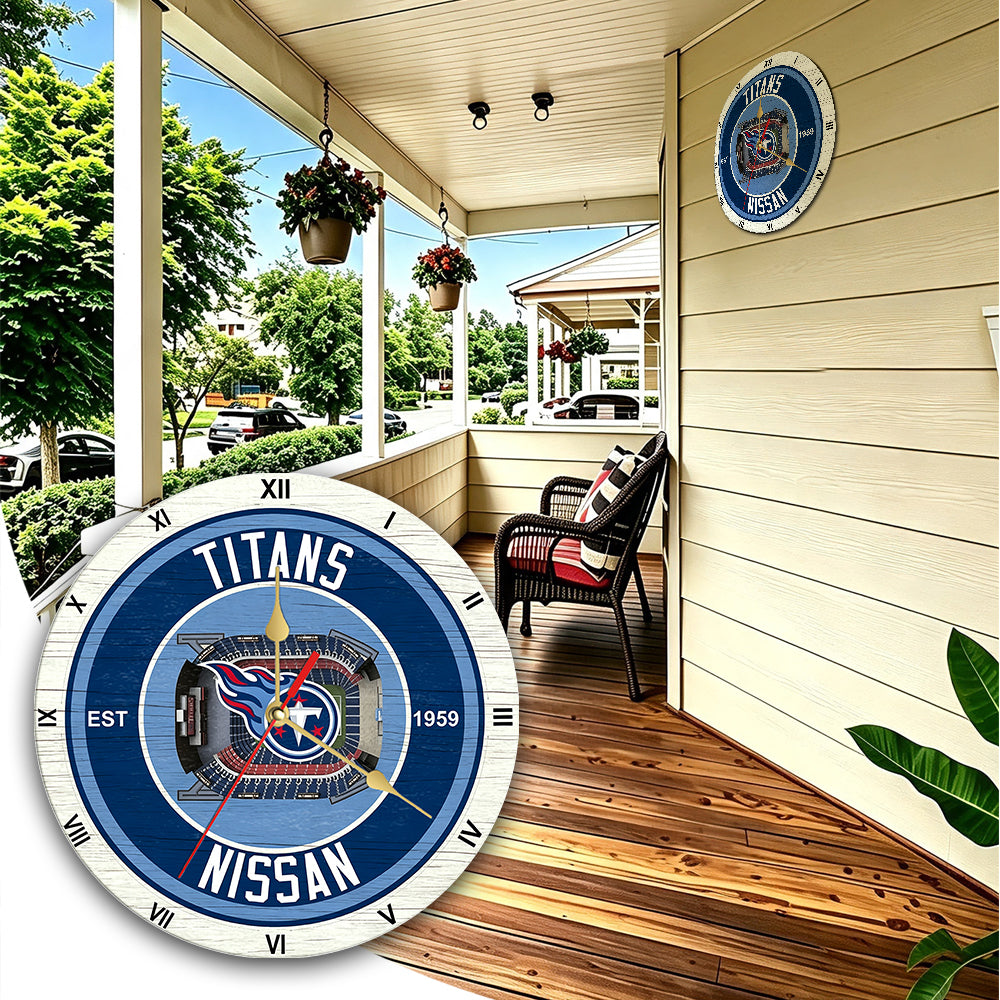 Personalized Custom Tennessee Titans Wooden Wall Clock