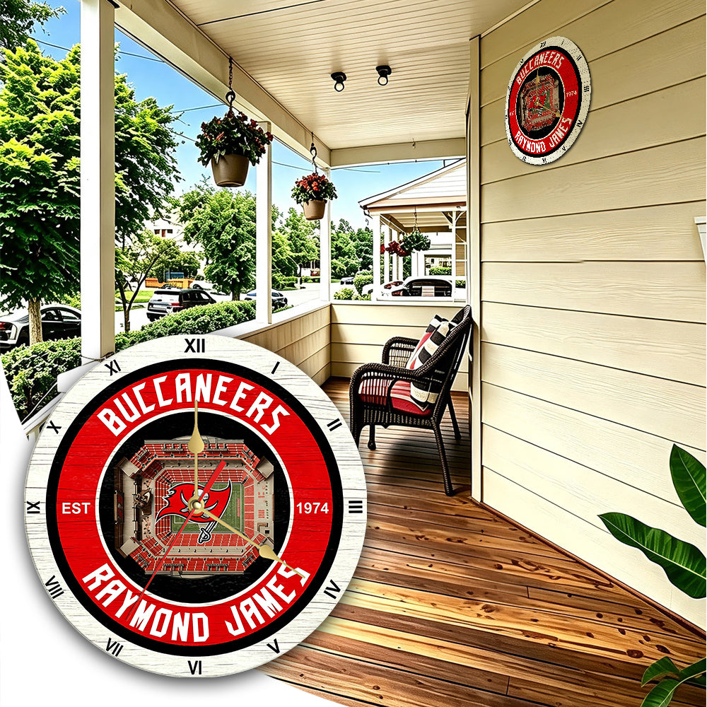 Personalized Custom Tampa Bay Buccaneers Wooden Wall Clock