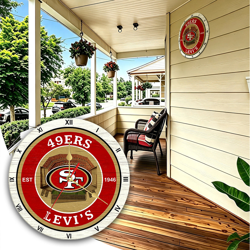 Personalized Custom San Francisco 49ers Wooden Wall Clock