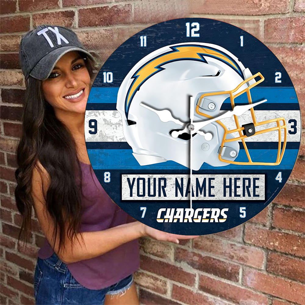 Los Angeles Chargers Personalized Custom Round Wall Clock