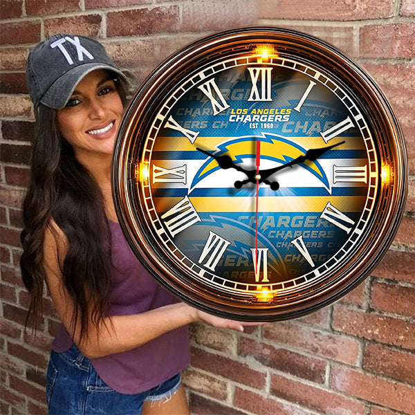 Los Angeles Chargers Wooden Wall Clock