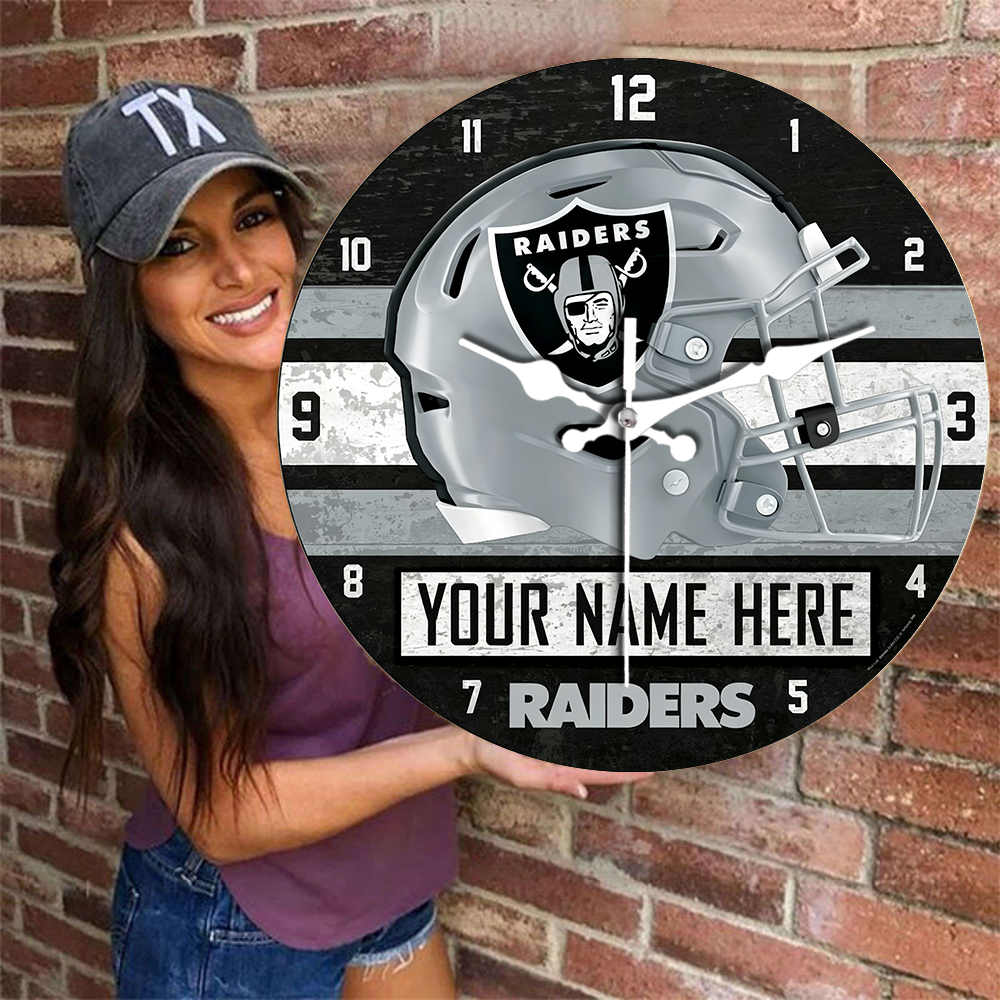Las Vegas Raiders Personalized Custom Round Wall Clock