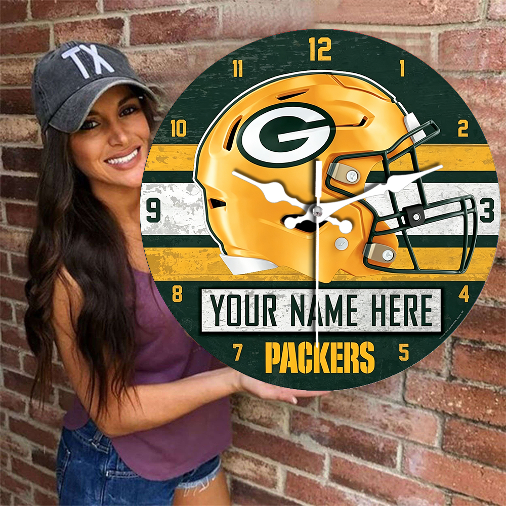 Green Bay Packers Personalized Custom Round Wall Clock