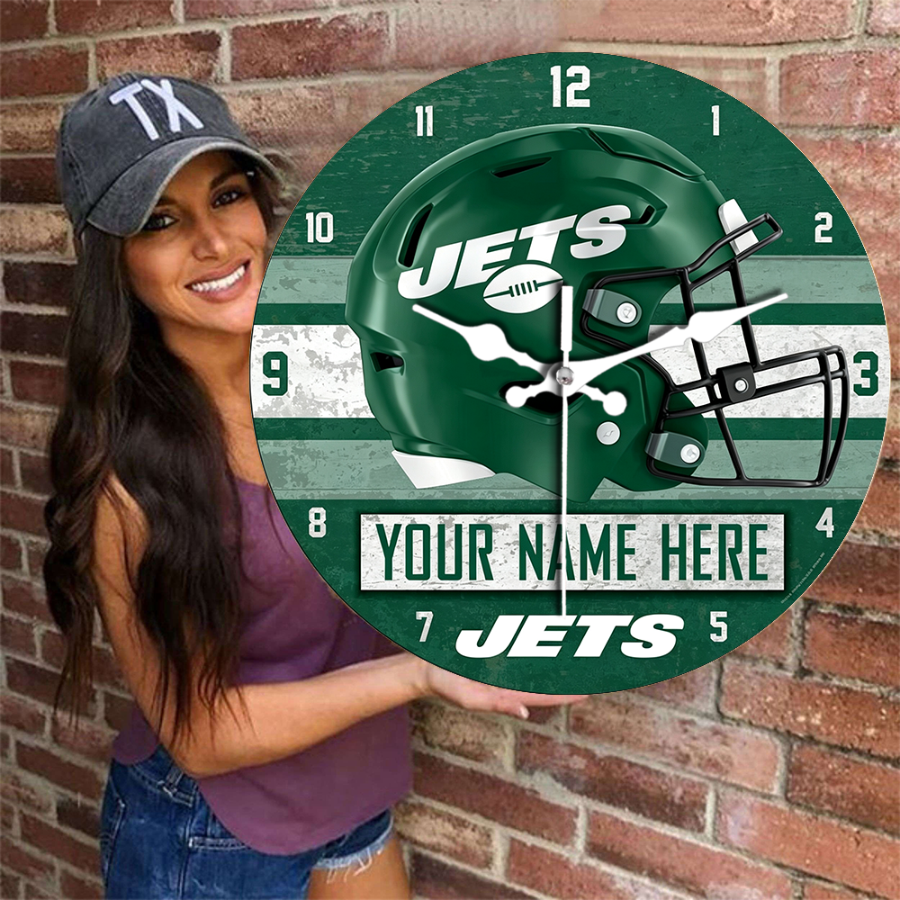 New York Jets Personalized Custom Round Wall Clock
