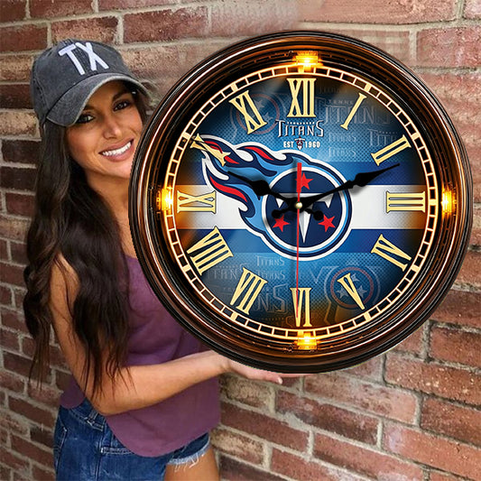 Tennessee Titans Wooden Wall Clock