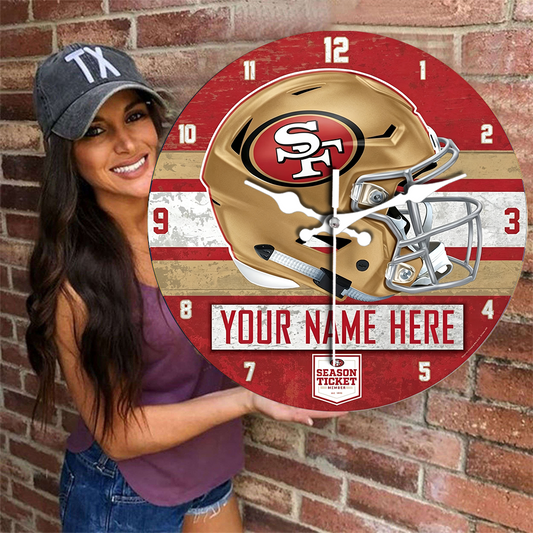 San Francisco 49ers Personalized Custom Round Wall Clock