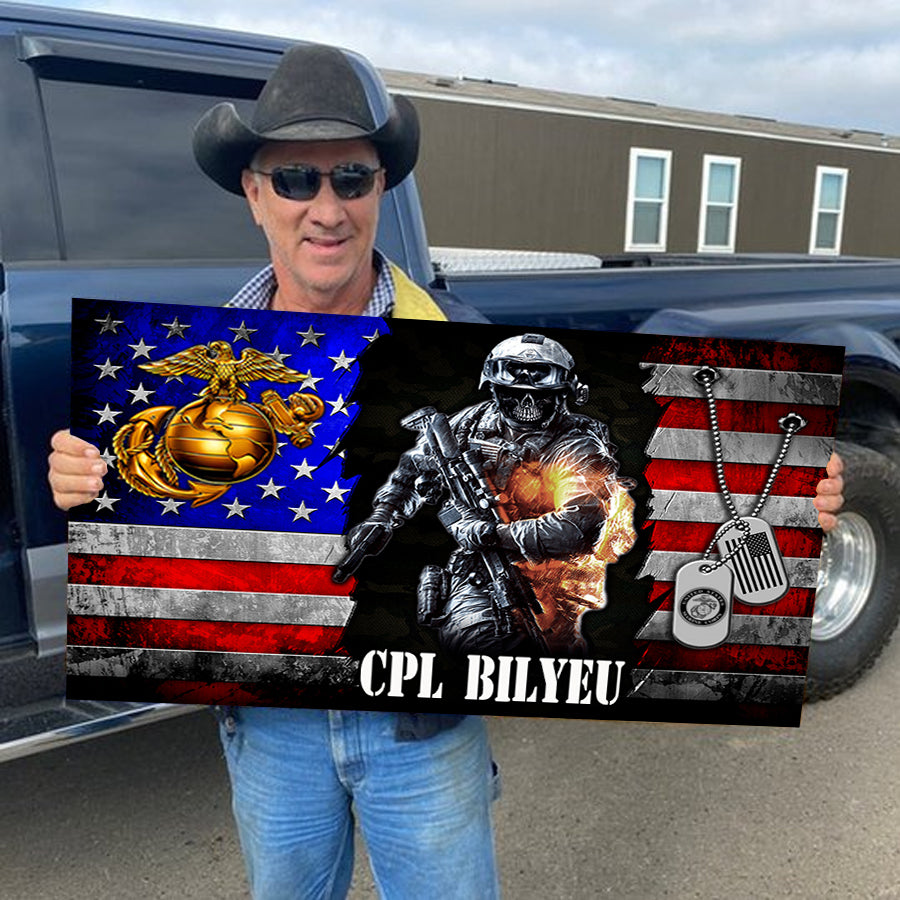 🔥2026 Hot Sale 🔥Personalized Custom Military Wooden Flag Board Veteran Gift