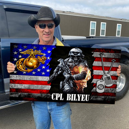 🔥2026 Hot Sale 🔥Personalized Custom Military Wooden Flag Board Veteran Gift