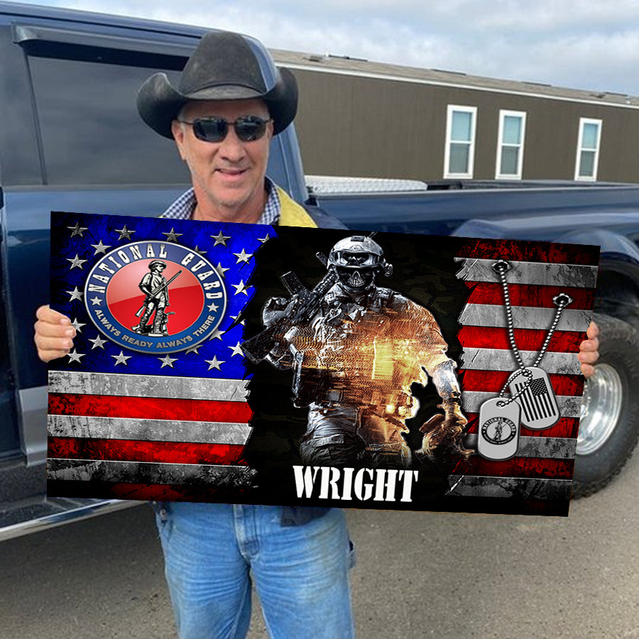 🔥2026 Hot Sale 🔥Personalized Custom Military Wooden Flag Board Veteran Gift