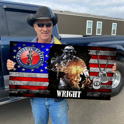 🔥2026 Hot Sale 🔥Personalized Custom Military Wooden Flag Board Veteran Gift