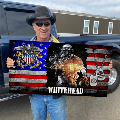 🔥2026 Hot Sale 🔥Personalized Custom Military Wooden Flag Board Veteran Gift