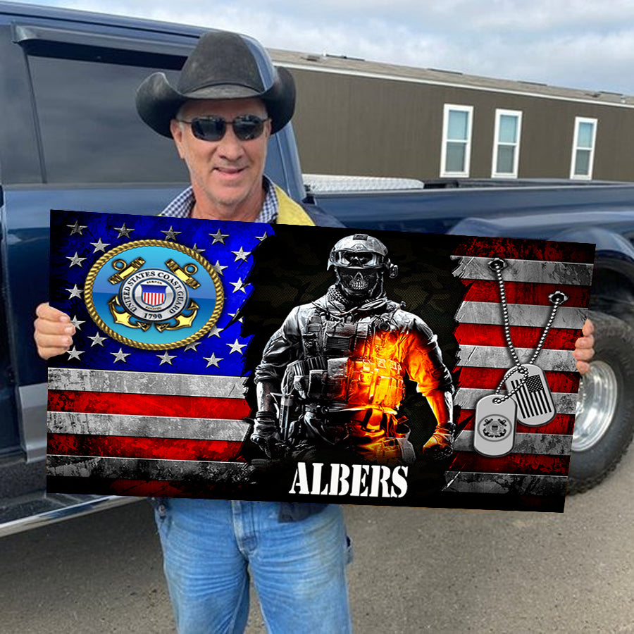 🔥2026 Hot Sale 🔥Personalized Custom Military Wooden Flag Board Veteran Gift