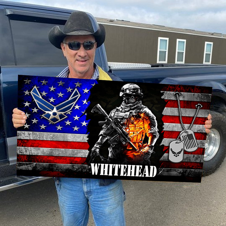 🔥2026 Hot Sale 🔥Personalized Custom Military Wooden Flag Board Veteran Gift