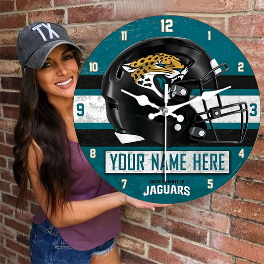 Jacksonville Jaguars Personalized Custom Round Wall Clock