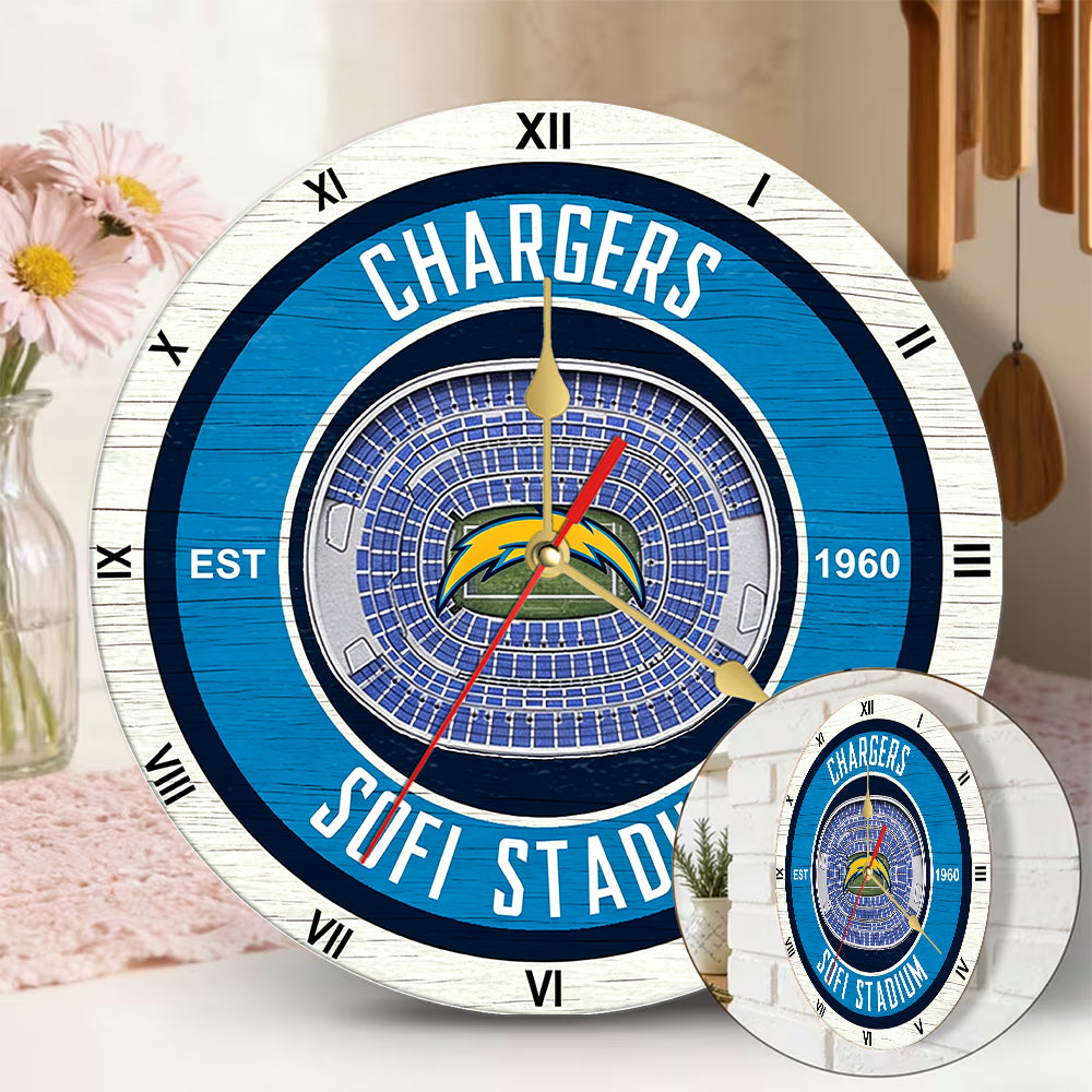 Personalized Custom San Diego Chargers Wooden Wall Clock