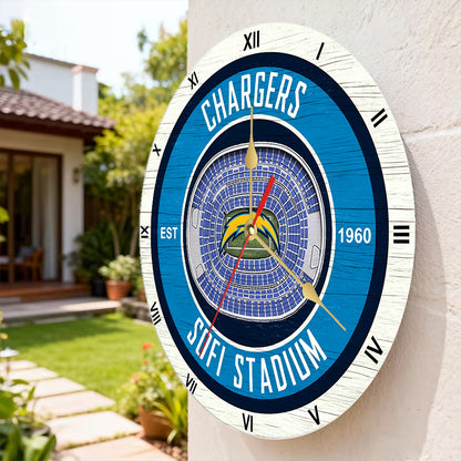 Personalized Custom San Diego Chargers Wooden Wall Clock