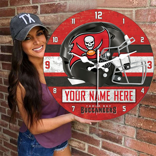 Tampa Bay Buccaneers Personalized Custom Round Wall Clock