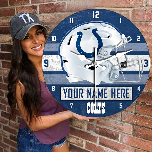 Indianapolis Colts Personalized Custom Round Wall Clock