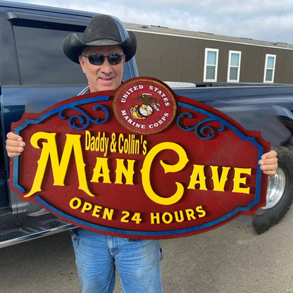 Custom Personalized Name Military Man Cave Sign