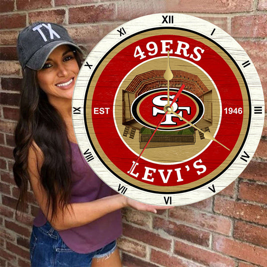 Personalized Custom San Francisco 49ers Wooden Wall Clock