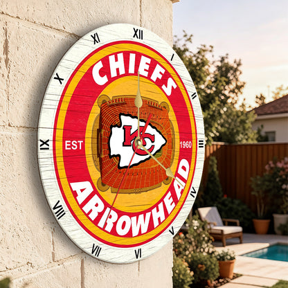 Personalized Custom Kansas City Chiefs Wooden Wall Clock
