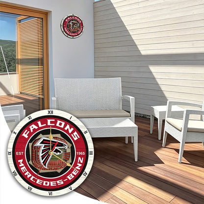 Personalized Custom Atlanta Falcons Wooden Wall Clock