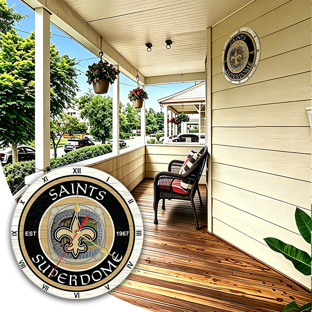 Personalized Custom New Orleans Saints Wooden Wall Clock
