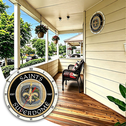 Personalized Custom New Orleans Saints Wooden Wall Clock