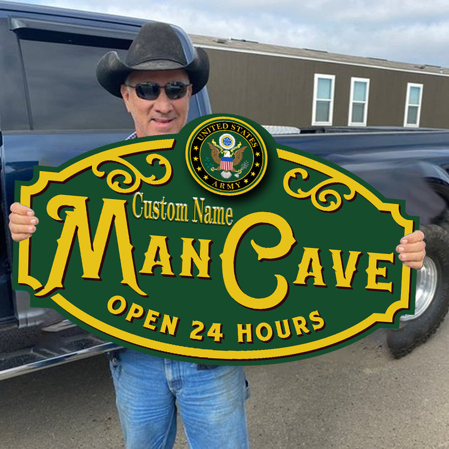 Custom Personalized Name Military Man Cave Sign