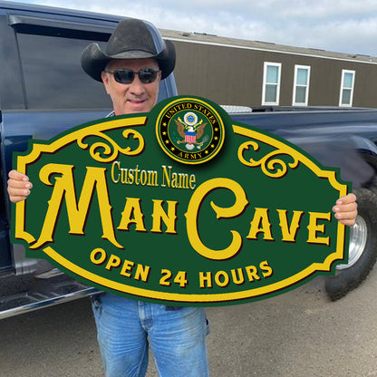 Custom Personalized Name Military Man Cave Sign